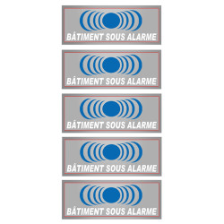 Bâtiment sous protection (5 fois 7x2.5cm) - Sticker/autocollant