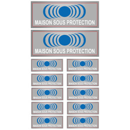 Maison sous protection (2 fois 15x6cm & 10 fois 7x2.5cm) - Sticker/aut