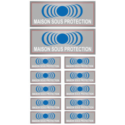 Maison sous protection (2 fois 15x6cm & 10 fois 7x2.5cm) - Sticker/aut