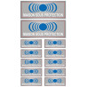 Maison sous protection (2 fois 15x6cm & 10 fois 7x2.5cm) - Sticker/aut