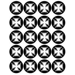 Croix de Malte (20 fois 5cm) - Sticker/autocollant