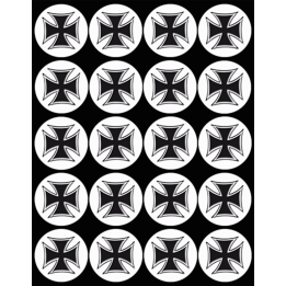 Croix de Malte noir (20 fois 5cm) - Sticker/autocollant