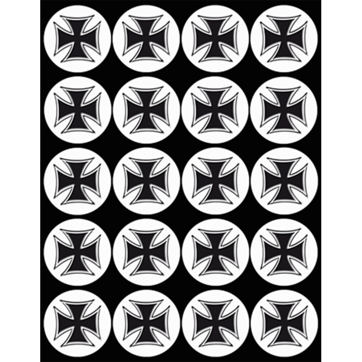 Croix de Malte noir (20 fois 5cm) - Sticker/autocollant