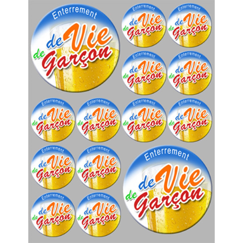 Enterrement de vie de garçon (2fois 9cm - 12fois 5cm) - Sticker/autoc