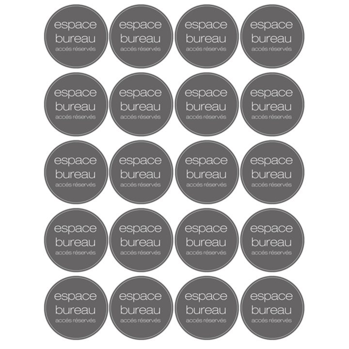 Espace bureau rond (20 fois 5cm) - Sticker/autocollant