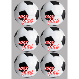 Football (6 fois 9 cm) - Sticker/autocollant