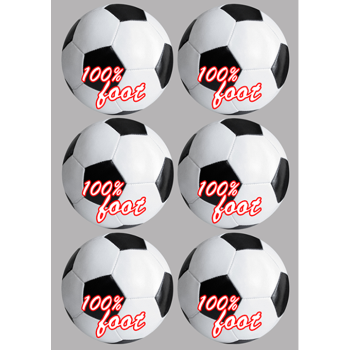 Football (6 fois 9 cm) - Sticker/autocollant