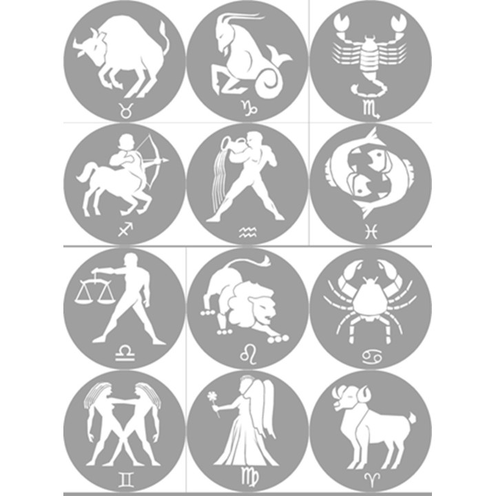 Les signes du zodiaque gris (12 fois 7cm) - Sticker/autocollant