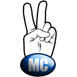 salut de motard MC - 15x7,2cm - Sticker/autocollant