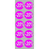 Soldes remise 20% rond (10 fois 5cm) - Sticker/autocollant