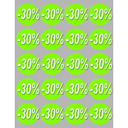 Soldes remise 30% rond (20 fois 5cm) - Sticker/autocollant