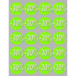 Soldes remise 30% rond (20 fois 5cm) - Sticker/autocollant