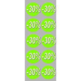 Soldes remise 30% rond (10 fois 5cm) - Sticker/autocollant