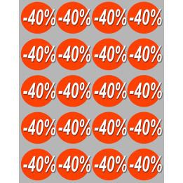 Soldes remise 40% (20 fois 5cm) - Sticker/autocollant