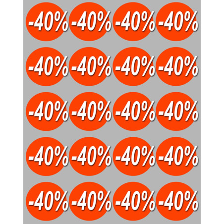 Soldes remise 40% (20 fois 5cm) - Sticker/autocollant