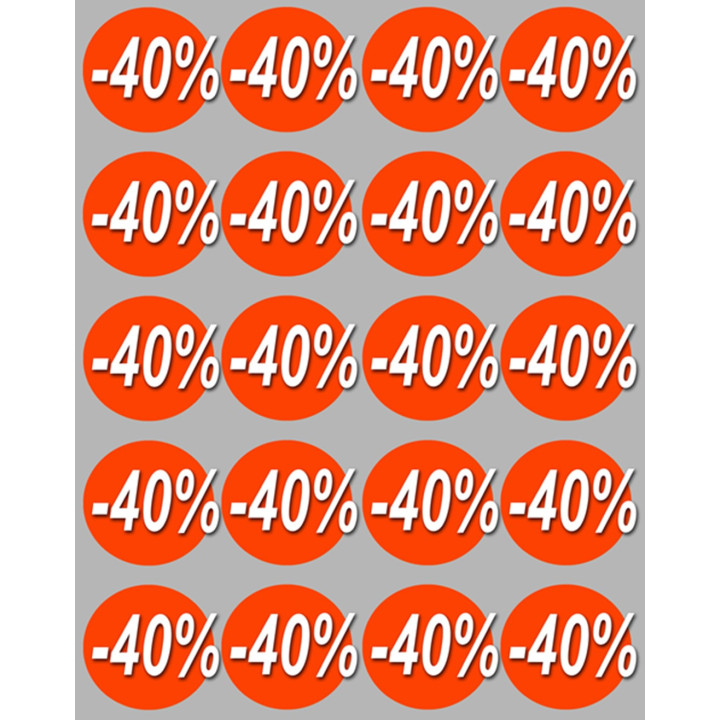 Soldes remise 40% (20 fois 5cm) - Sticker/autocollant
