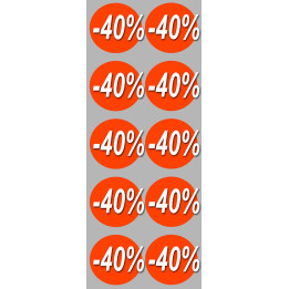 Soldes remise 40% (10 fois 5cm) - Sticker/autocollant