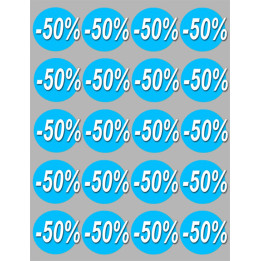 Soldes remise 50% (20 fois 5cm) - Sticker/autocollant