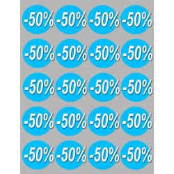 Soldes remise 50% (20 fois 5cm) - Sticker/autocollant