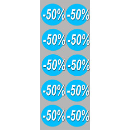 Soldes remise 50% (10 fois 5cm) - Sticker/autocollant