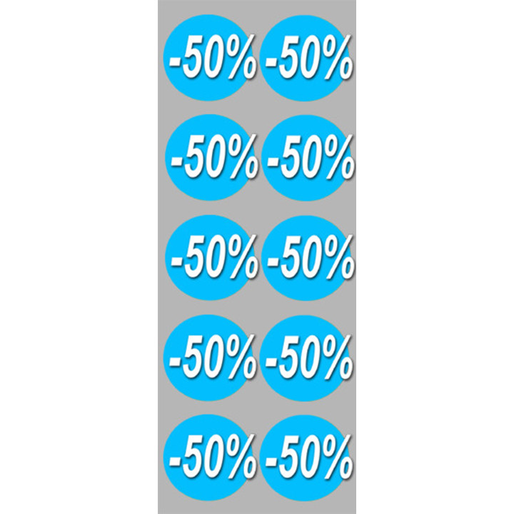Soldes remise 50% (10 fois 5cm) - Sticker/autocollant