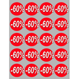 Soldes remise 60% (20 fois 5cm) - Sticker/autocollant