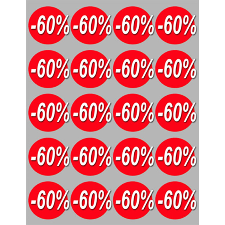 Soldes remise 60% (20 fois 5cm) - Sticker/autocollant