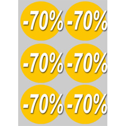 Soldes remise 70% (6 fois 10cm)  - Sticker/autocollant