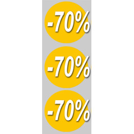 Soldes remise 70% (3 fois 10cm) - Sticker/autocollant