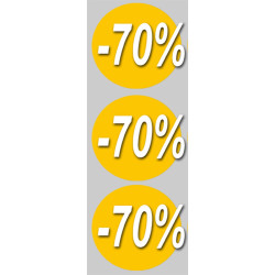 Soldes remise 70% (3 fois 10cm) - Sticker/autocollant