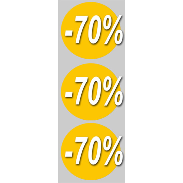 Soldes remise 70% (3 fois 10cm) - Sticker/autocollant