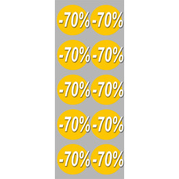 Soldes remise 70% (10 fois 5cm)  - Sticker/autocollant