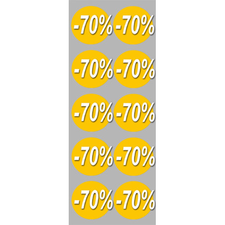 Soldes remise 70% (10 fois 5cm)  - Sticker/autocollant