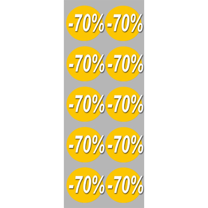 Soldes remise 70% (10 fois 5cm)  - Sticker/autocollant