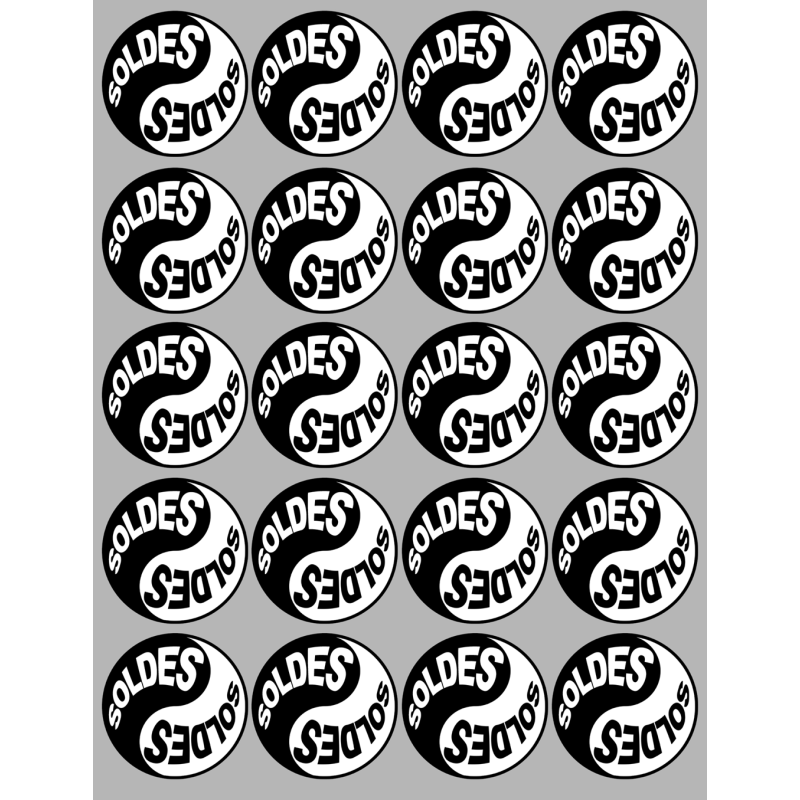 Soldes Yin Yang (20 fois 5cm) - Sticker/autocollant