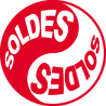 Soldes Yin Yang rouge (20x20cm) - Sticker/autocollant
