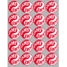 Soldes Yin Yang Rouge (20 fois 5x5cm) - Sticker/autocollant