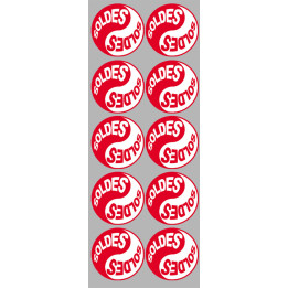 Soldes Yin Yang Rouge (10 fois 5x5cm) - Sticker/autocollant