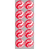 Soldes Yin Yang Rouge (10 fois 5x5cm) - Sticker/autocollant