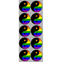 Yin Yang Lgbt (10 fois 5cm) - Sticker/autocollant