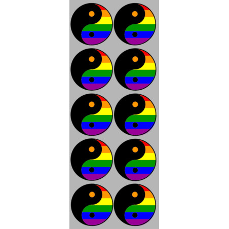 Yin Yang Lgbt (10 fois 5cm) - Sticker/autocollant