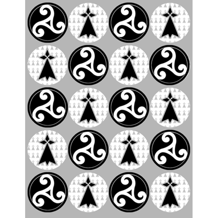 Triskèle et Drapeau Breton (20 fois 5cm) - Sticker/autocollant