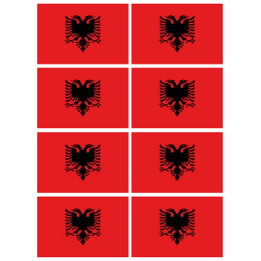 Drapeau Albanie (8 fois 9.5x6.3 cm) - Sticker/autocollant