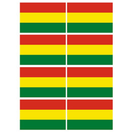 Drapeau Bolivie (8 fois 9.5x6.3cm) - Sticker/autocollant