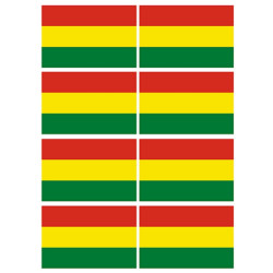 Drapeau Bolivie (8 fois 9.5x6.3cm) - Sticker/autocollant