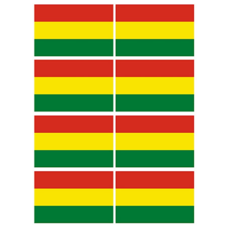 Drapeau Bolivie (8 fois 9.5x6.3cm) - Sticker/autocollant