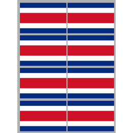 Drapeau Costa Rica (8 fois 9.5x6.3cm) - Sticker/autocollant