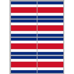 Drapeau Costa Rica (8 fois 9.5x6.3cm) - Sticker/autocollant