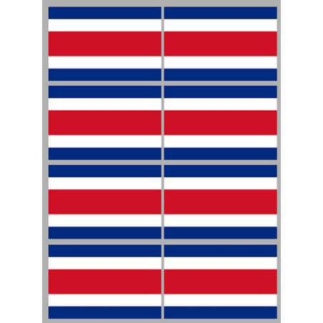 Drapeau Costa Rica (8 fois 9.5x6.3cm) - Sticker/autocollant