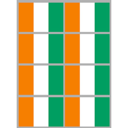 Drapeau Côte d'Ivoire (8 fois 9.5x6.3cm) - Sticker/autocollant
